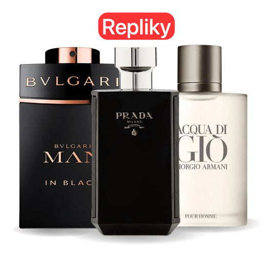 Promoční balíček 3  Bvlgari In Black, Giorgio Armani Acqua Di Gio, L'Homme Prada Intense 100ml