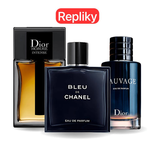 Promoční balíček 3 Sauvage Dior, Bleu de Chanel,  Dior Homme Intense 100ml